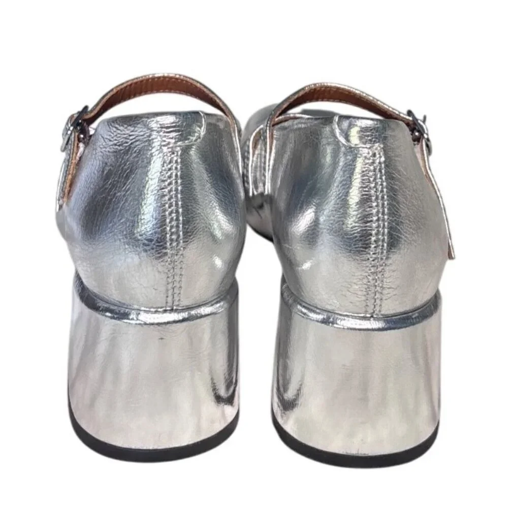 Vagabond Shoemakers Adison Double-Buckle Metallic Leather Pumps Size EU 37, US 6 - Picture 8 of 12
